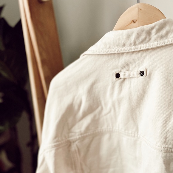 Vintage Chore Coat Off White Denim Cotton Shacket - Picture 6 of 6